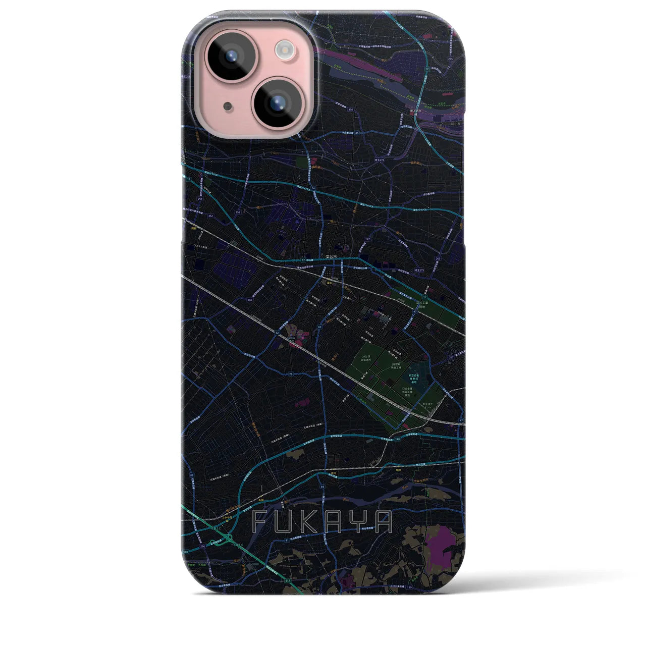 【深谷(埼玉県)】地図柄iPhoneケース(バックカバータイプ)