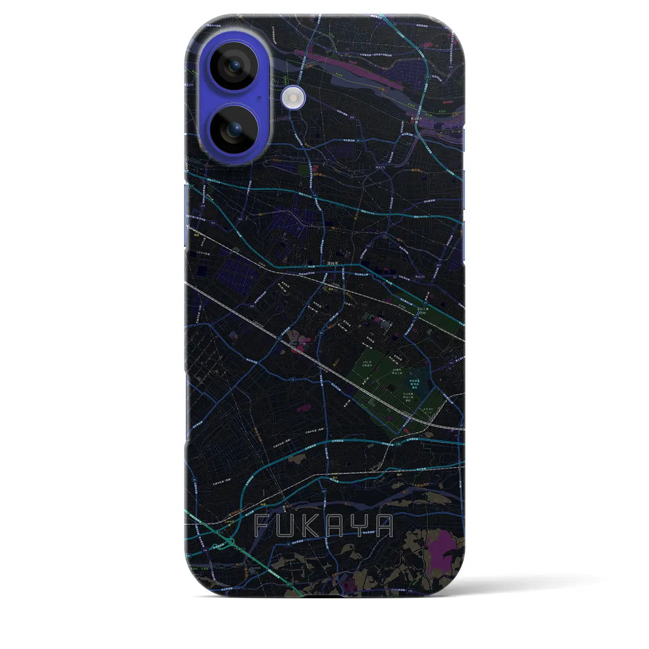 【深谷(埼玉県)】地図柄iPhoneケース(バックカバータイプ)