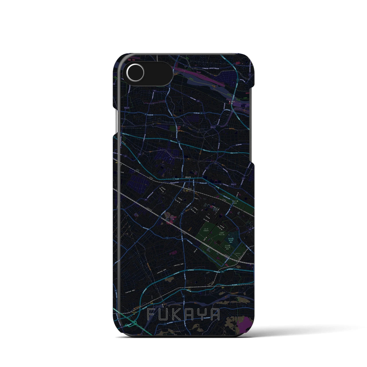 【深谷(埼玉県)】地図柄iPhoneケース(バックカバータイプ)