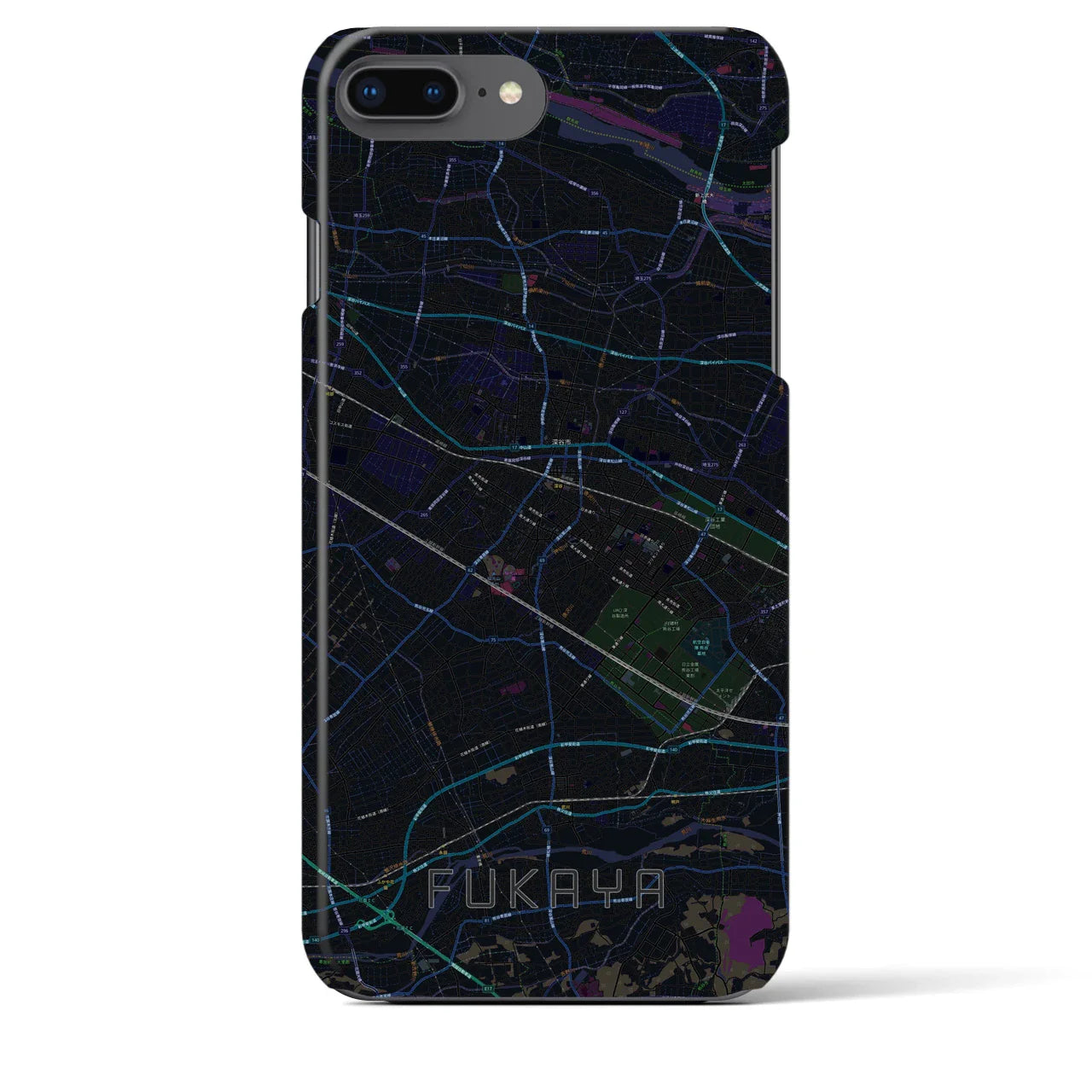 【深谷(埼玉県)】地図柄iPhoneケース(バックカバータイプ)