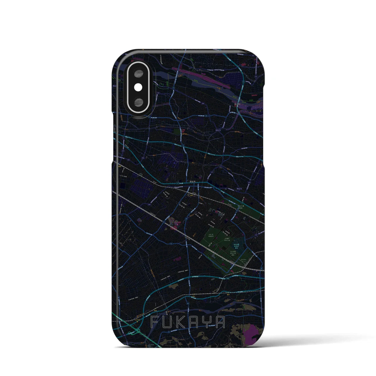 【深谷(埼玉県)】地図柄iPhoneケース(バックカバータイプ)
