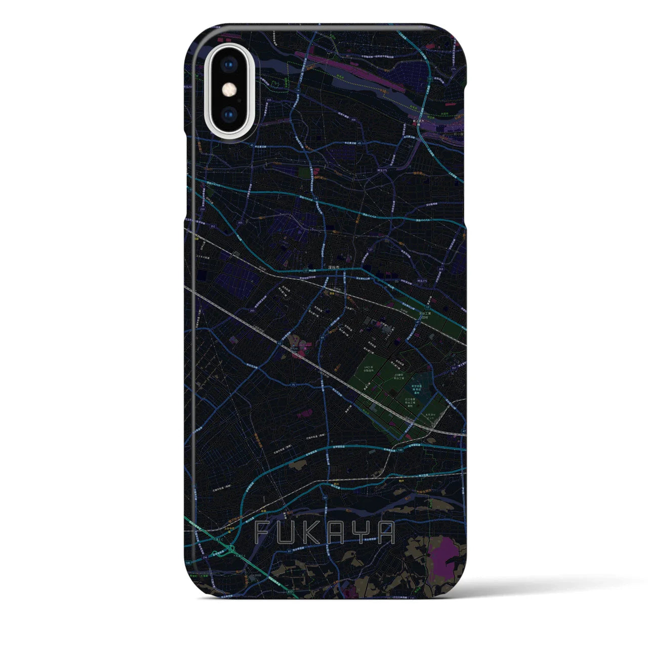 【深谷(埼玉県)】地図柄iPhoneケース(バックカバータイプ)