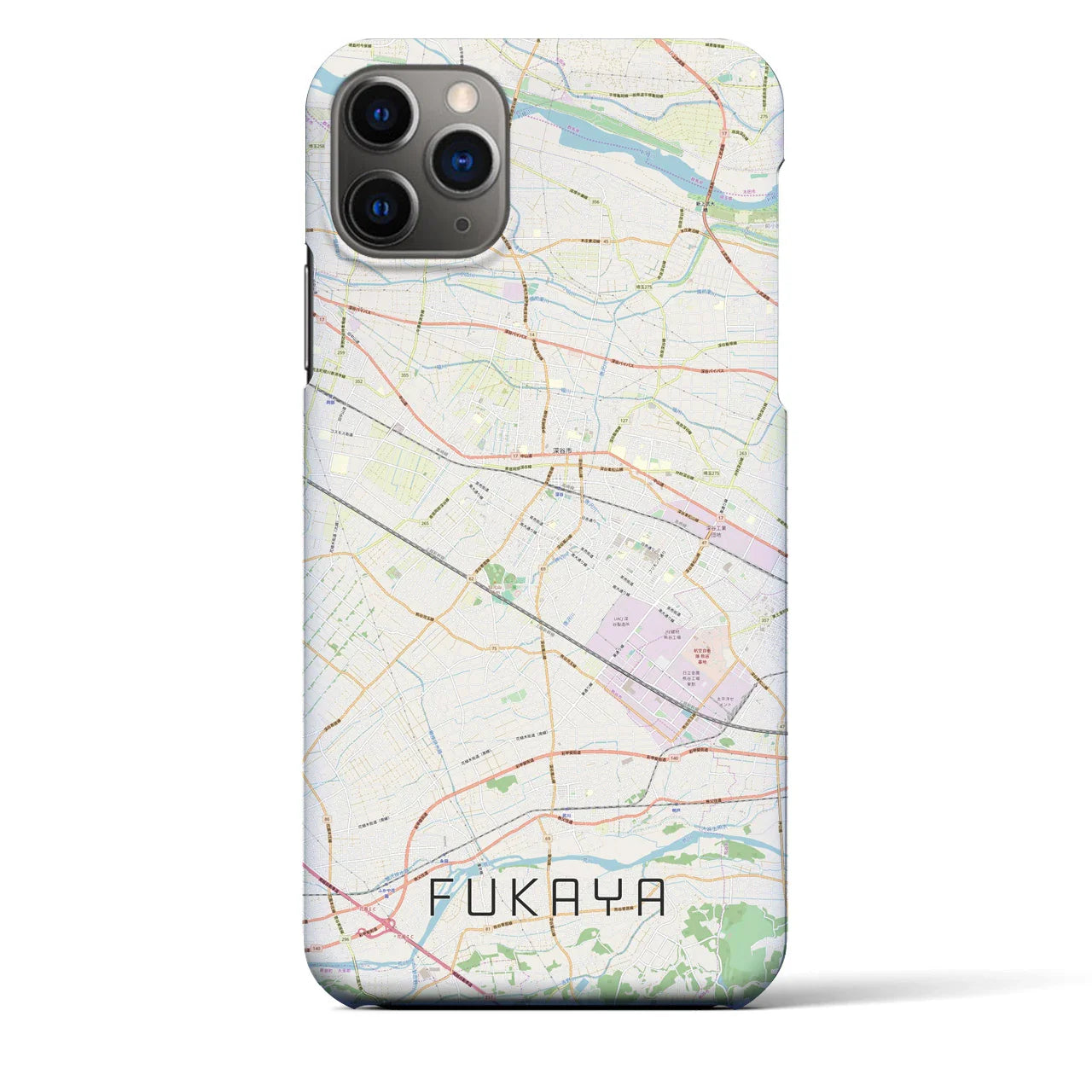 【深谷(埼玉県)】地図柄iPhoneケース(バックカバータイプ)