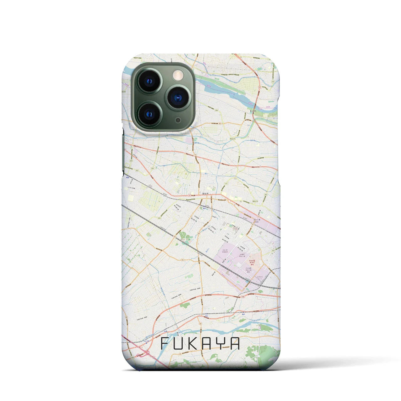 【深谷(埼玉県)】地図柄iPhoneケース(バックカバータイプ)