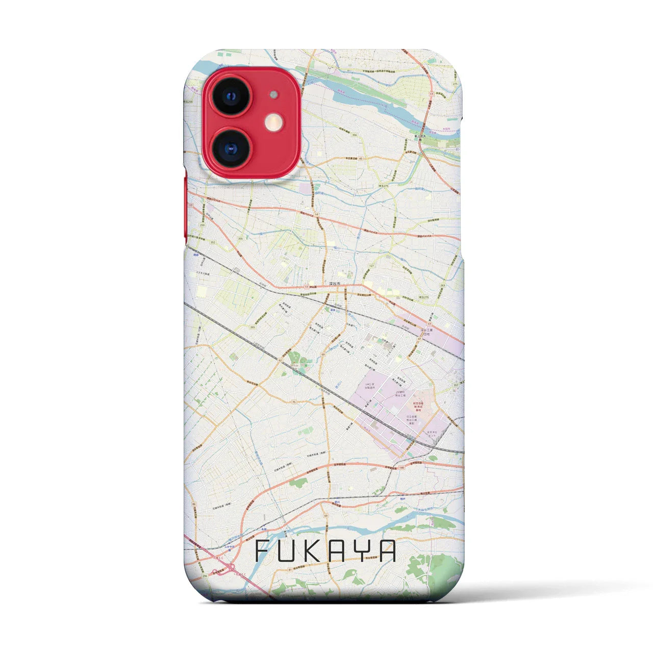 【深谷(埼玉県)】地図柄iPhoneケース(バックカバータイプ)