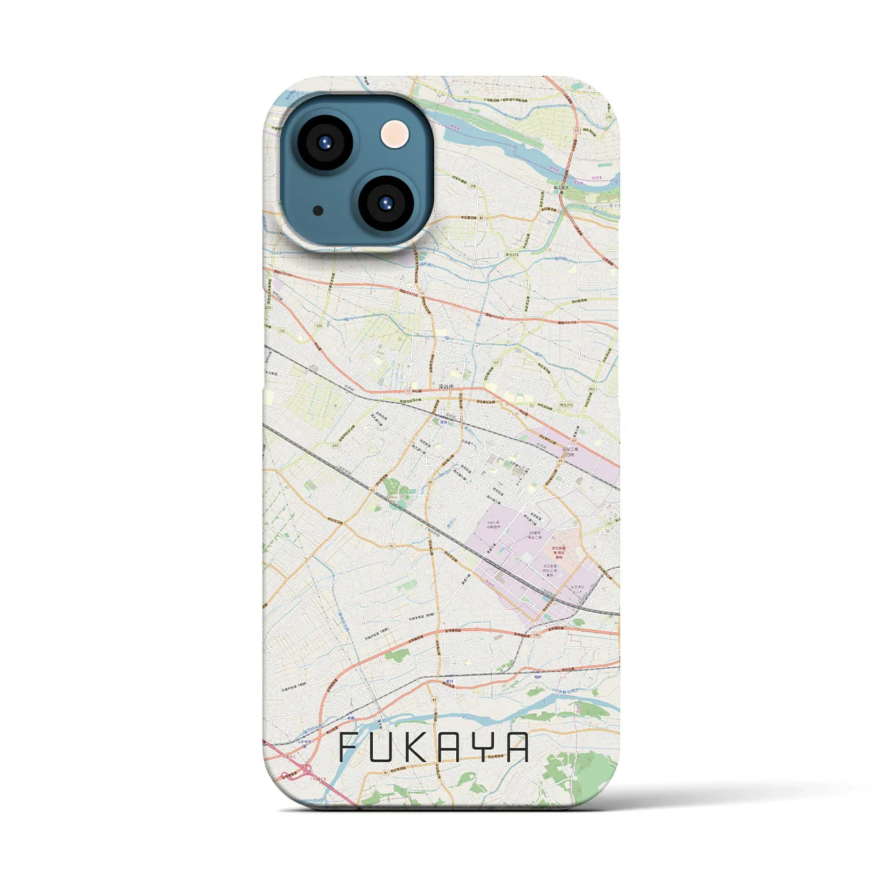 【深谷(埼玉県)】地図柄iPhoneケース(バックカバータイプ)