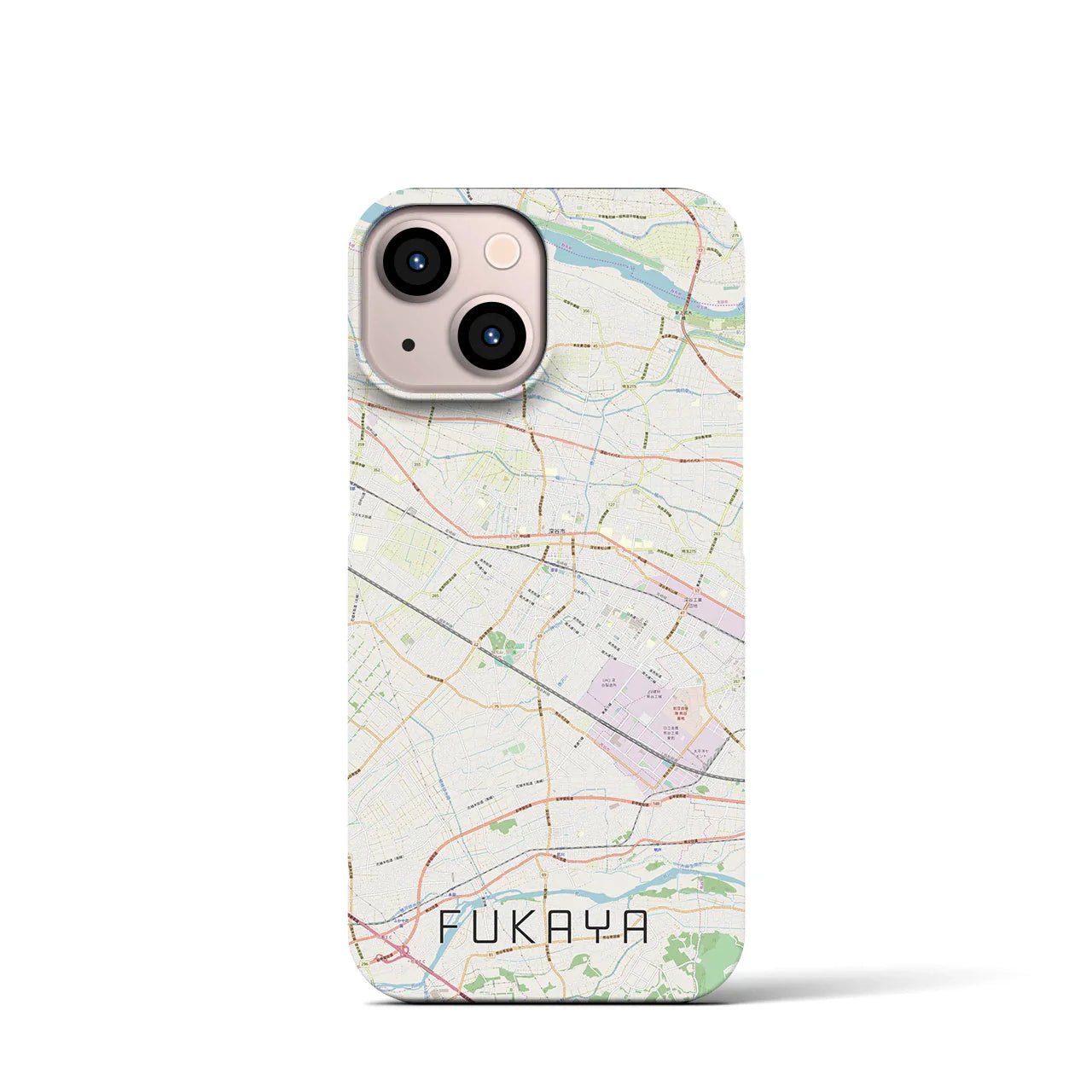 【深谷(埼玉県)】地図柄iPhoneケース(バックカバータイプ)