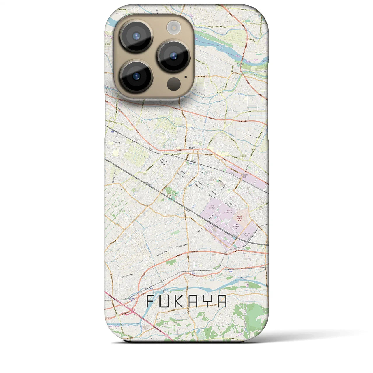 【深谷(埼玉県)】地図柄iPhoneケース(バックカバータイプ)