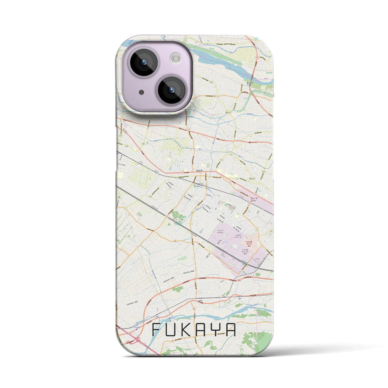 【深谷(埼玉県)】地図柄iPhoneケース(バックカバータイプ)