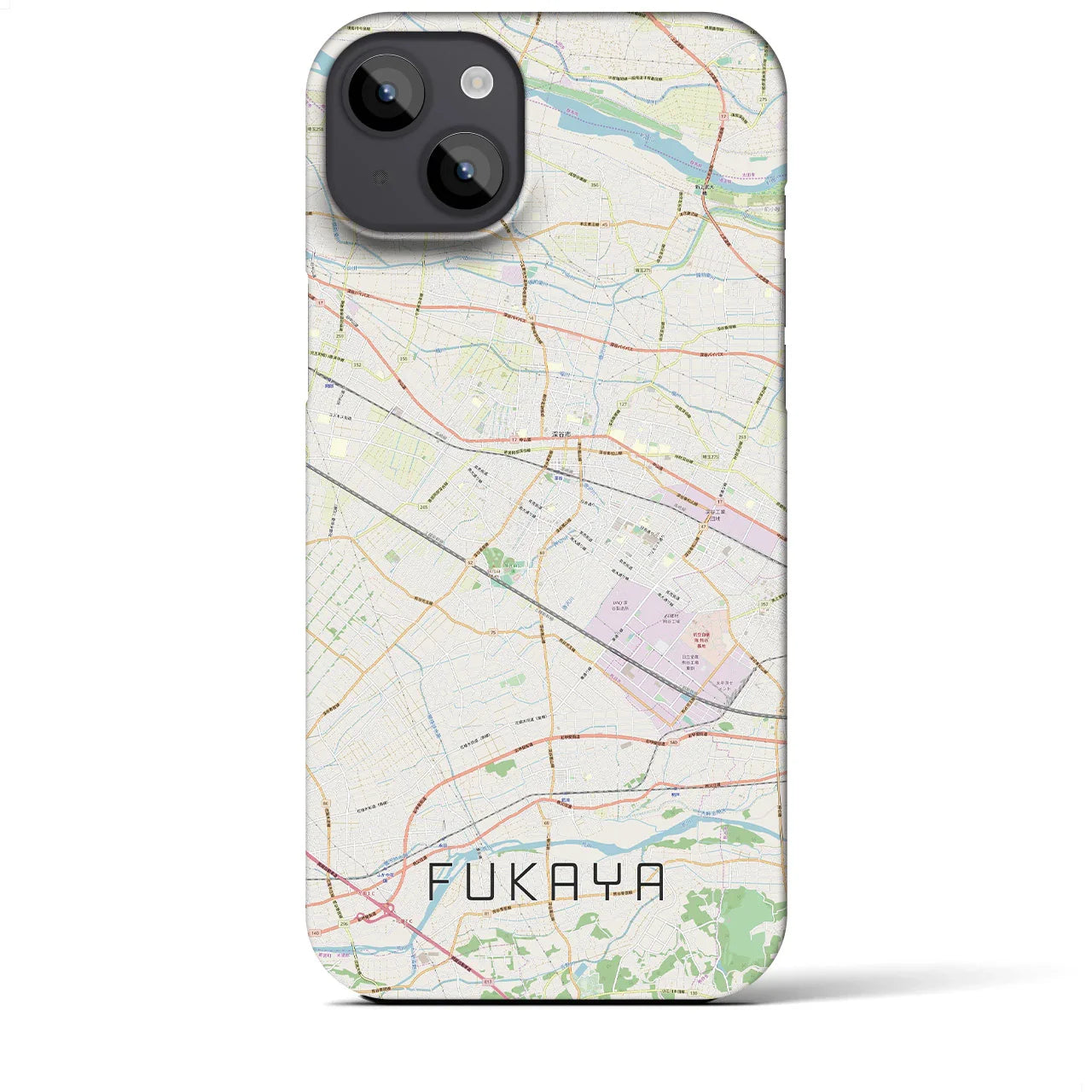 【深谷(埼玉県)】地図柄iPhoneケース(バックカバータイプ)