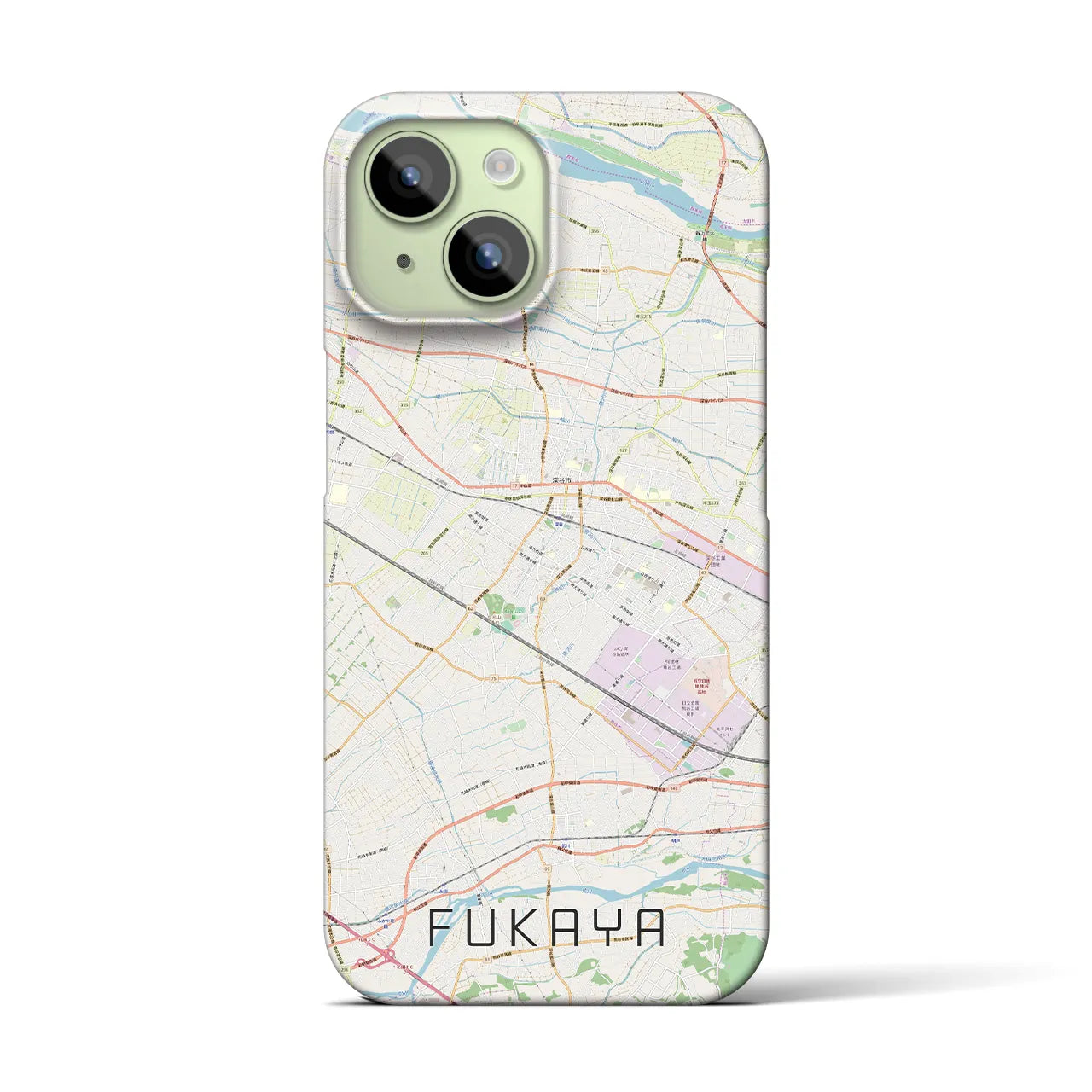 【深谷(埼玉県)】地図柄iPhoneケース(バックカバータイプ)