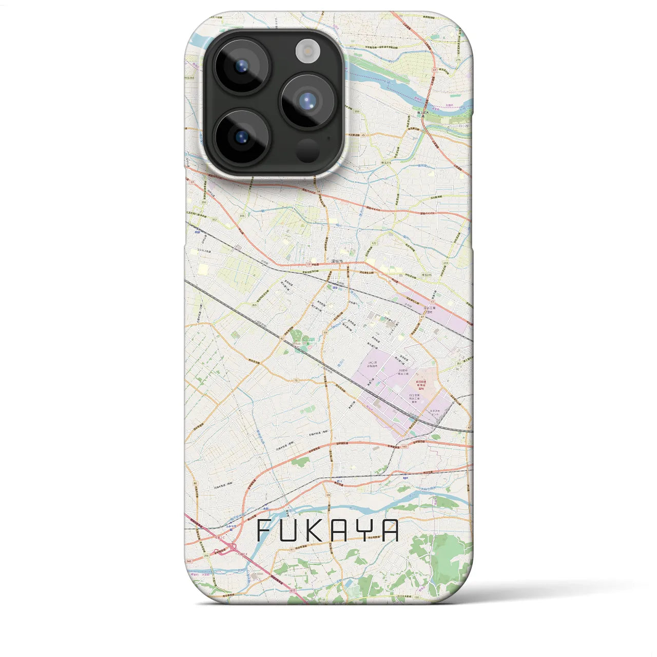【深谷(埼玉県)】地図柄iPhoneケース(バックカバータイプ)
