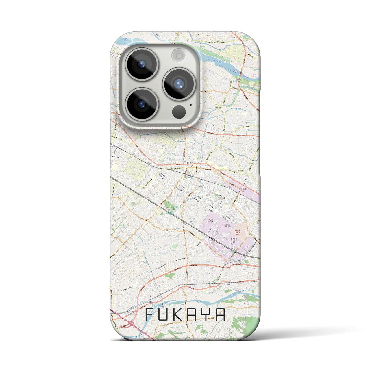【深谷(埼玉県)】地図柄iPhoneケース(バックカバータイプ)