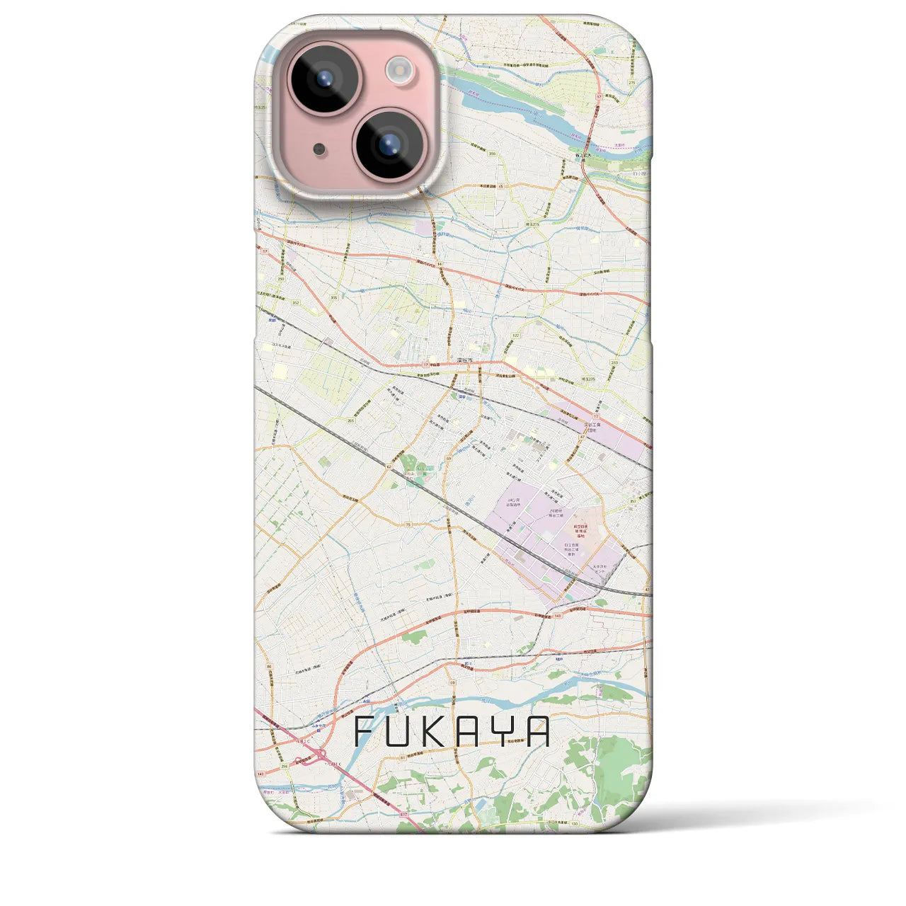 【深谷(埼玉県)】地図柄iPhoneケース(バックカバータイプ)