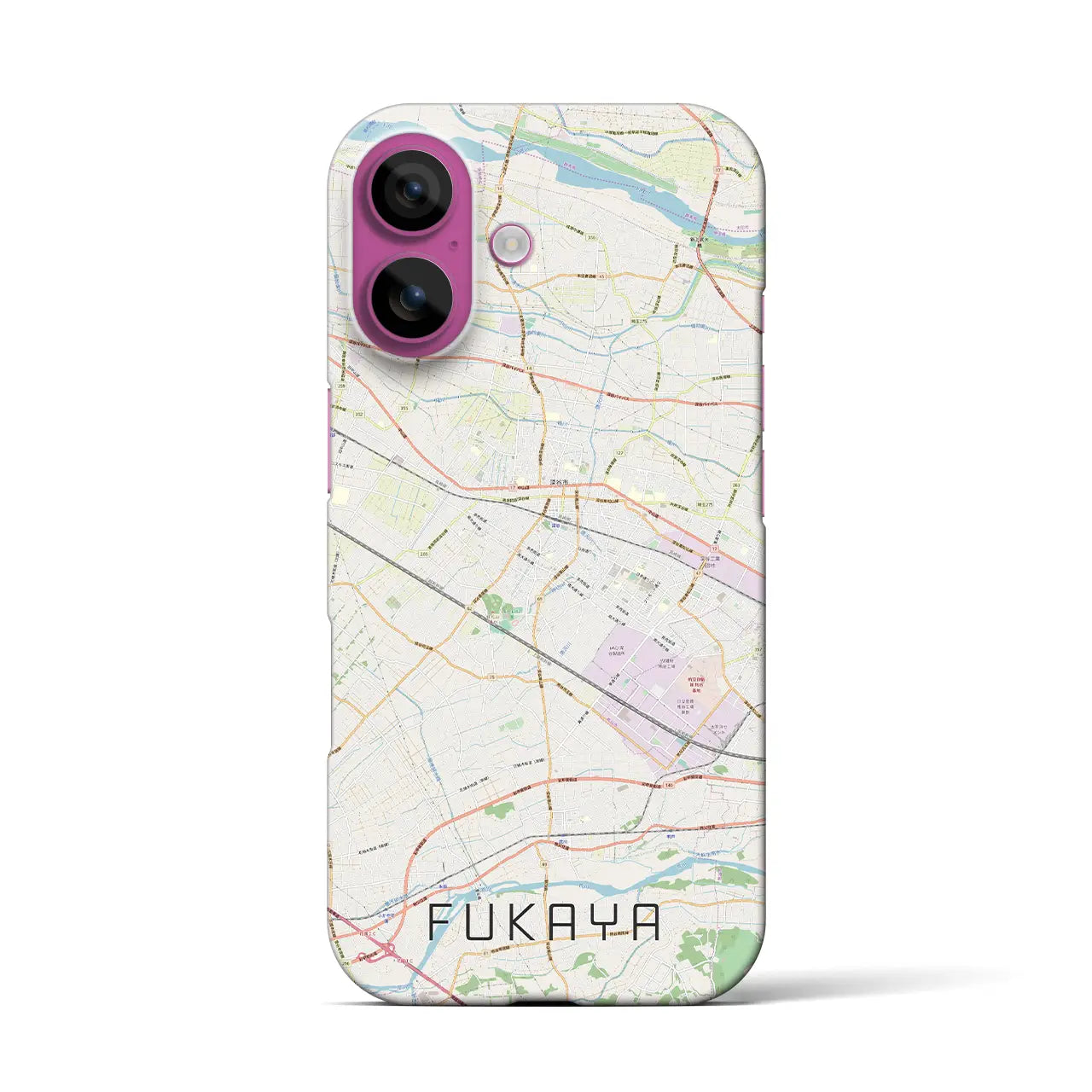 【深谷(埼玉県)】地図柄iPhoneケース(バックカバータイプ)
