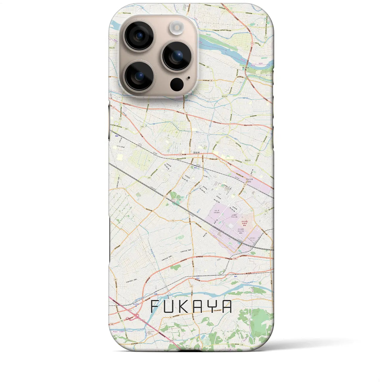 【深谷(埼玉県)】地図柄iPhoneケース(バックカバータイプ)