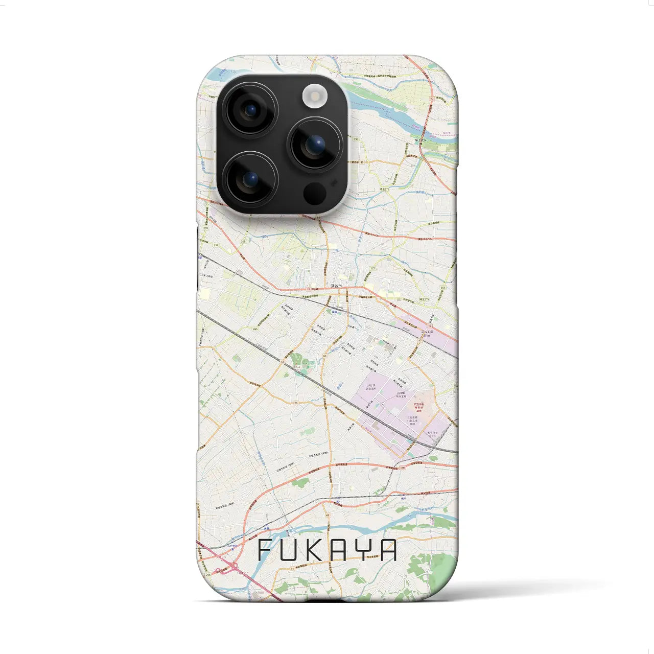 【深谷(埼玉県)】地図柄iPhoneケース(バックカバータイプ)