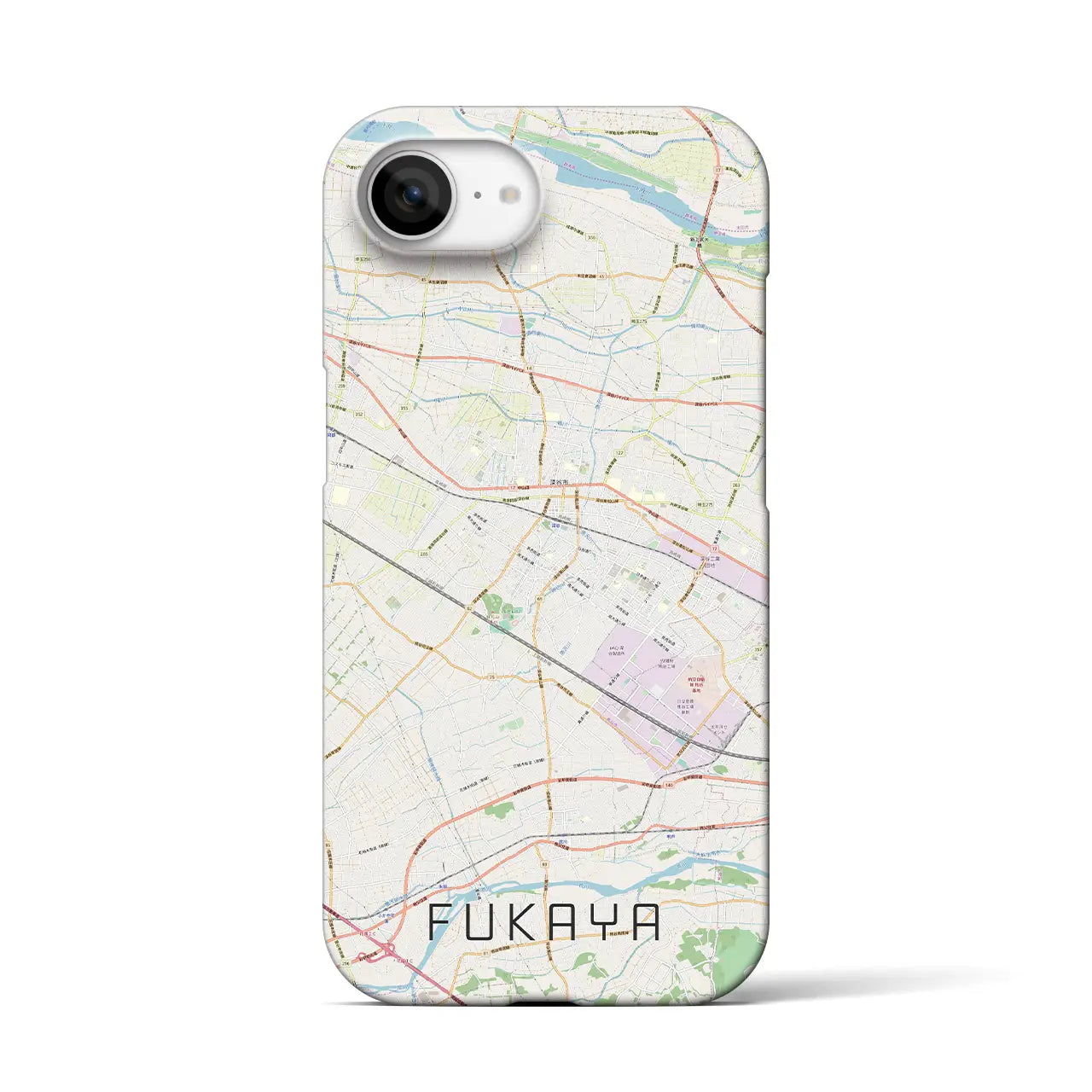 【深谷(埼玉県)】地図柄iPhoneケース(バックカバータイプ)