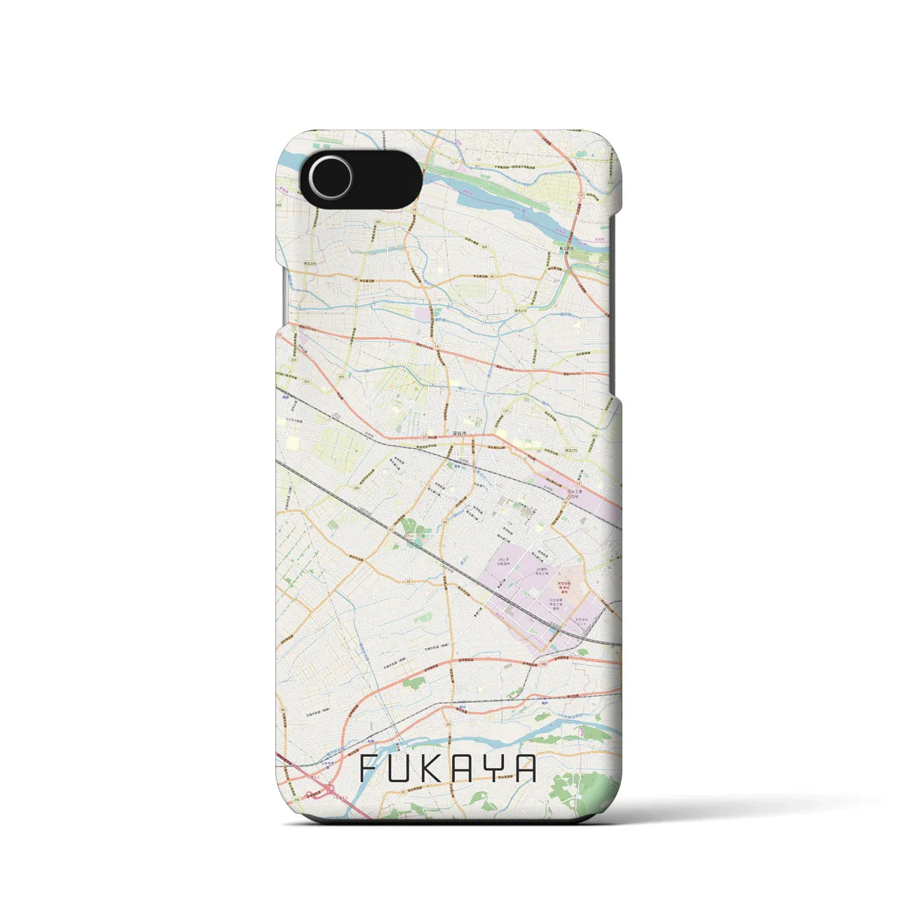 【深谷(埼玉県)】地図柄iPhoneケース(バックカバータイプ)
