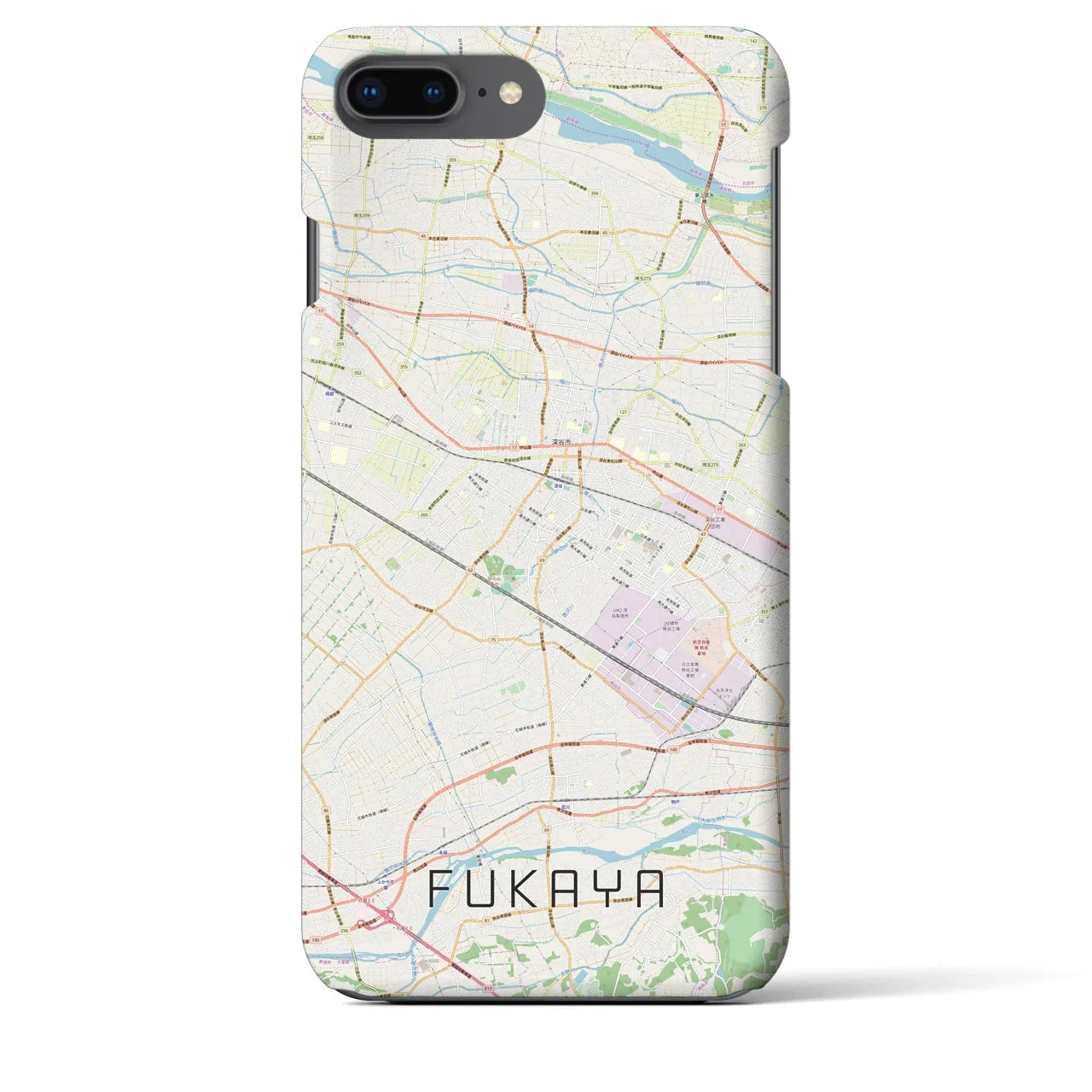 【深谷(埼玉県)】地図柄iPhoneケース(バックカバータイプ)