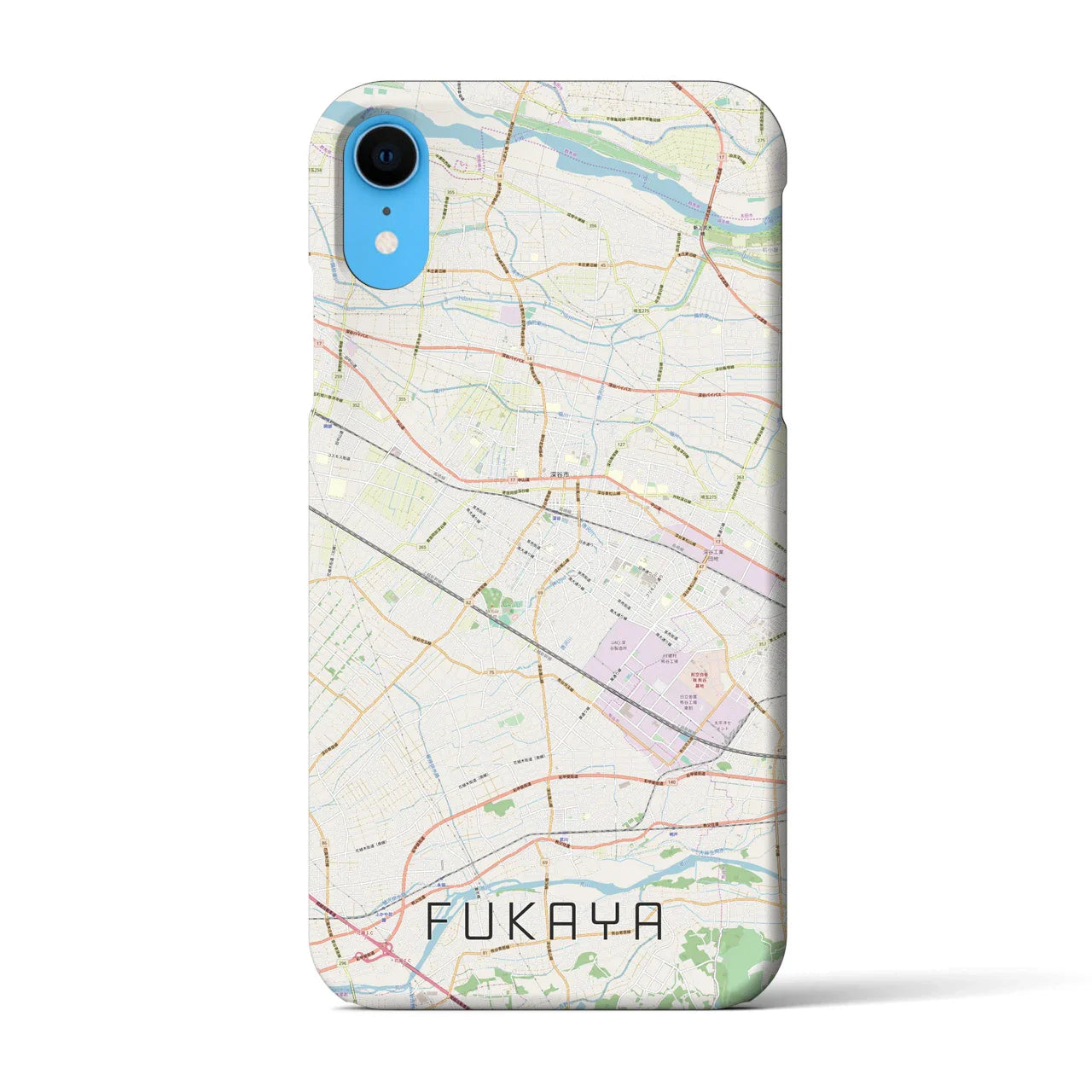 【深谷(埼玉県)】地図柄iPhoneケース(バックカバータイプ)