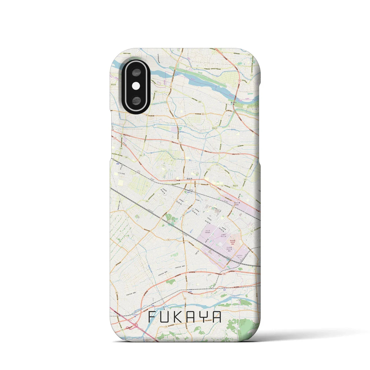 【深谷(埼玉県)】地図柄iPhoneケース(バックカバータイプ)