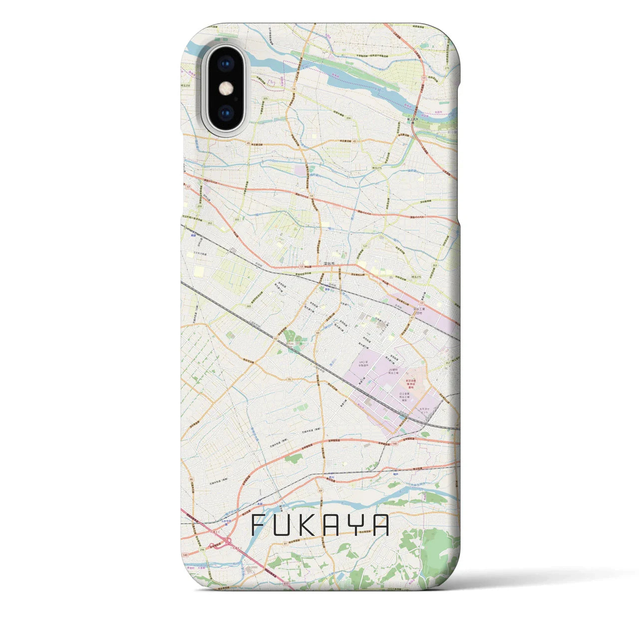 【深谷(埼玉県)】地図柄iPhoneケース(バックカバータイプ)