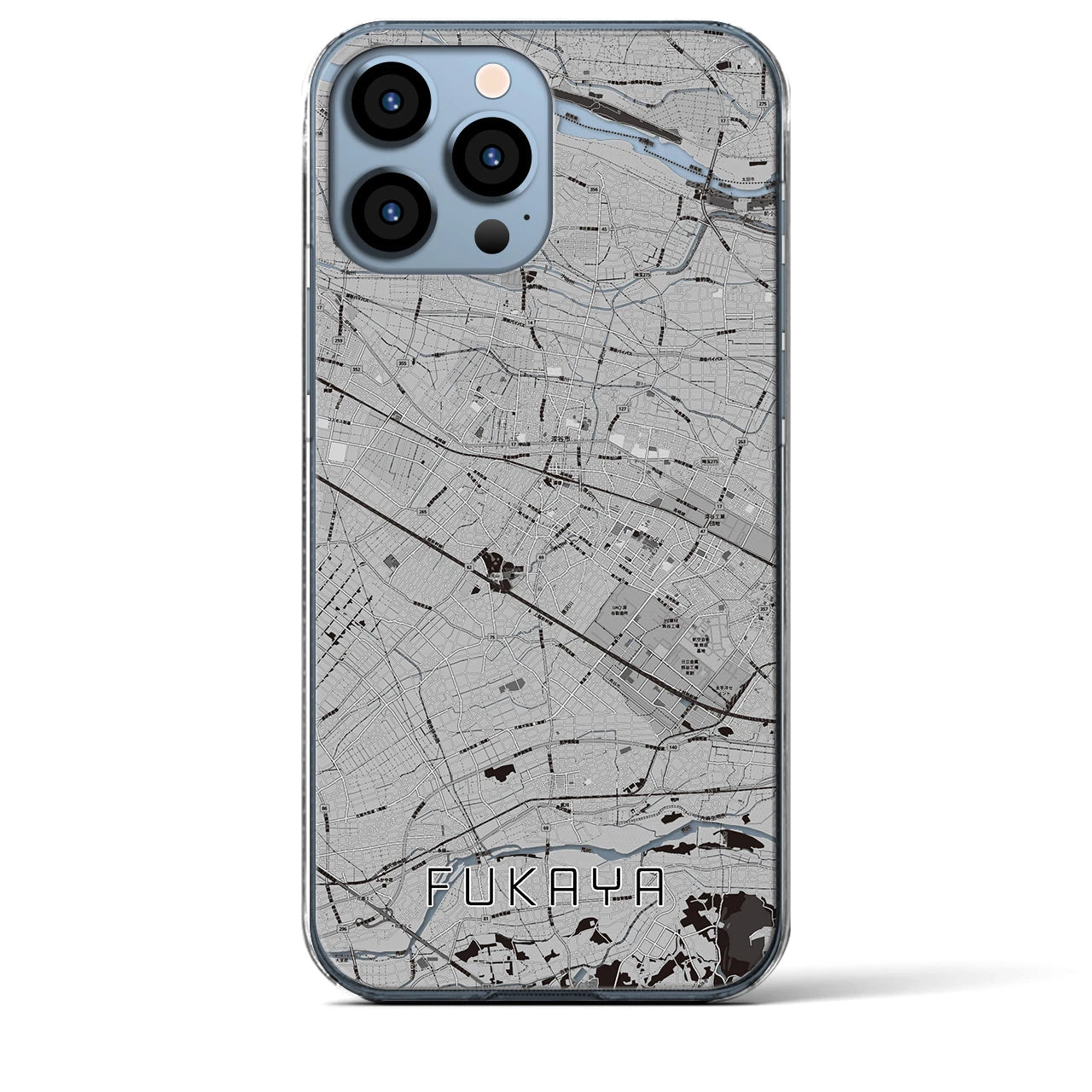 【深谷(埼玉県)】地図柄iPhoneケース(クリアタイプ)