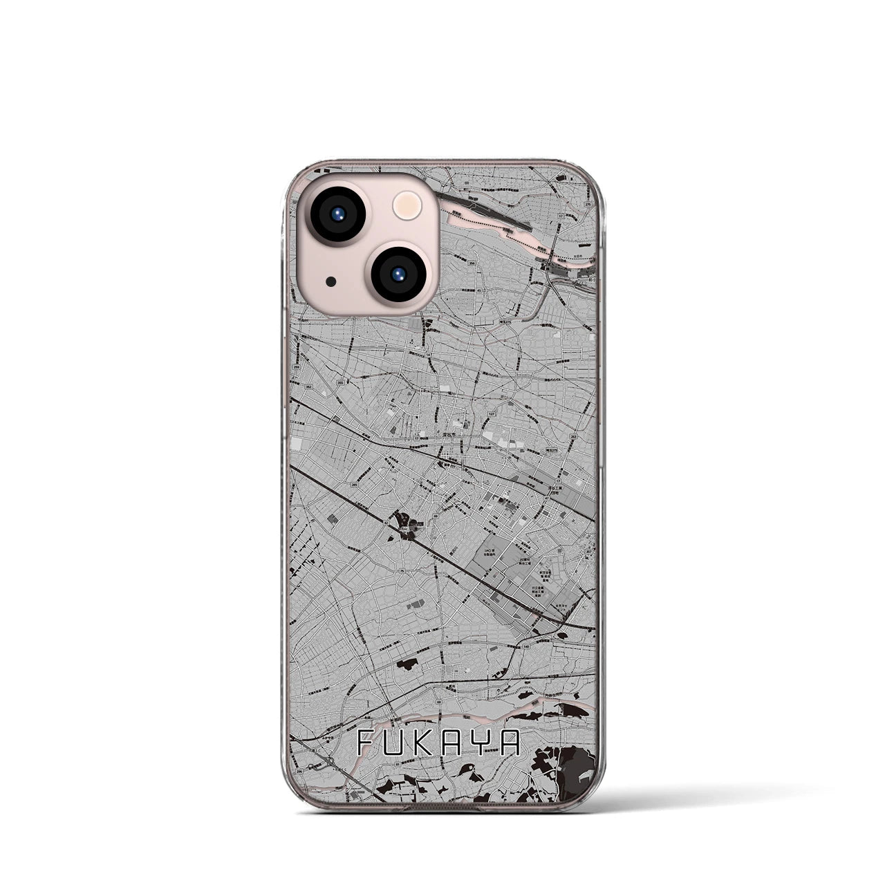 【深谷(埼玉県)】地図柄iPhoneケース(クリアタイプ)