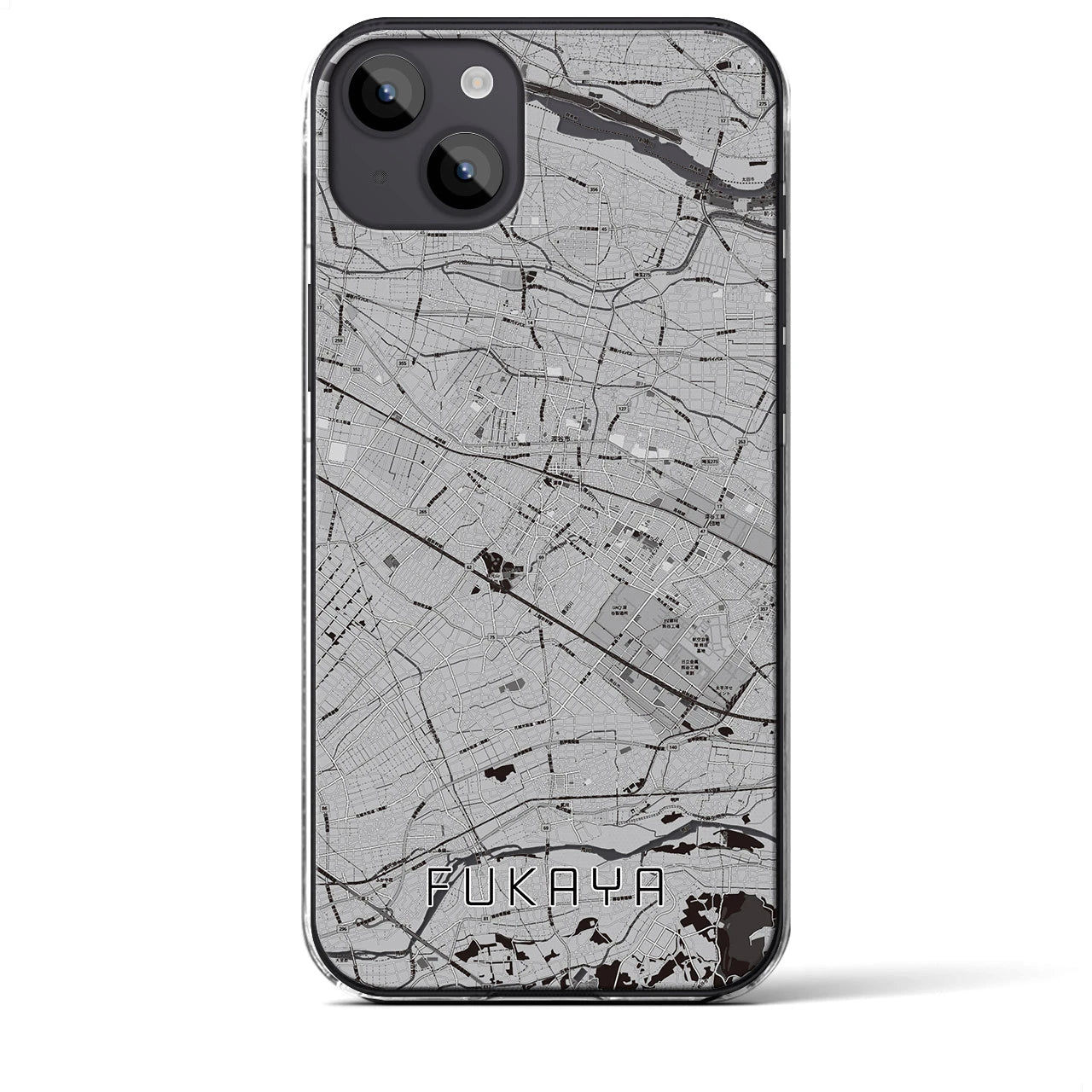 【深谷(埼玉県)】地図柄iPhoneケース(クリアタイプ)