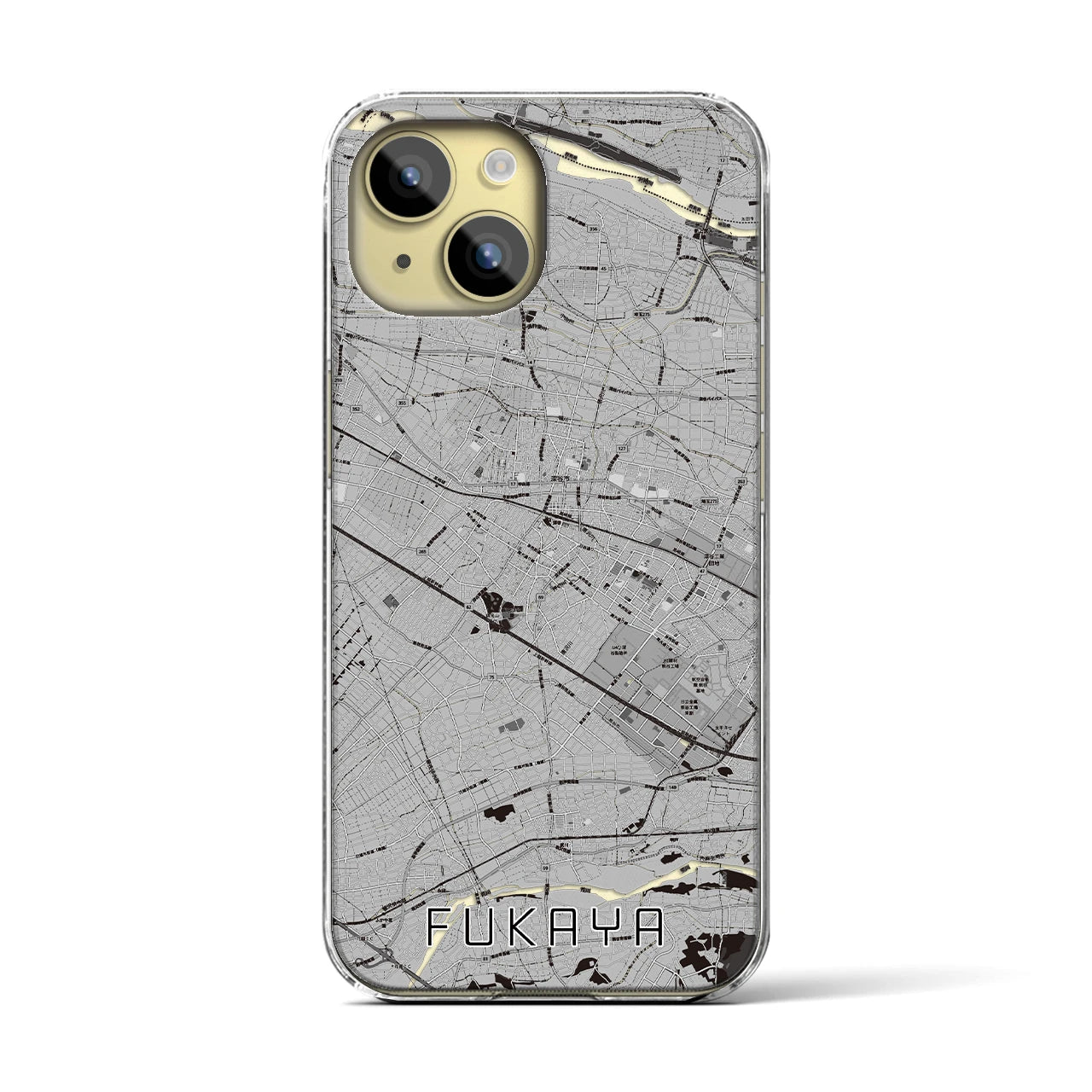 【深谷(埼玉県)】地図柄iPhoneケース(クリアタイプ)