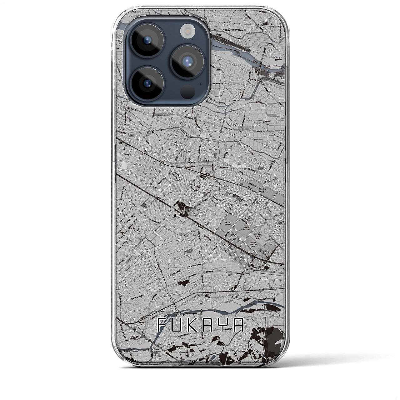 【深谷(埼玉県)】地図柄iPhoneケース(クリアタイプ)