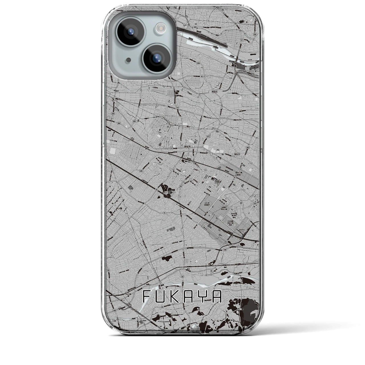 【深谷(埼玉県)】地図柄iPhoneケース(クリアタイプ)