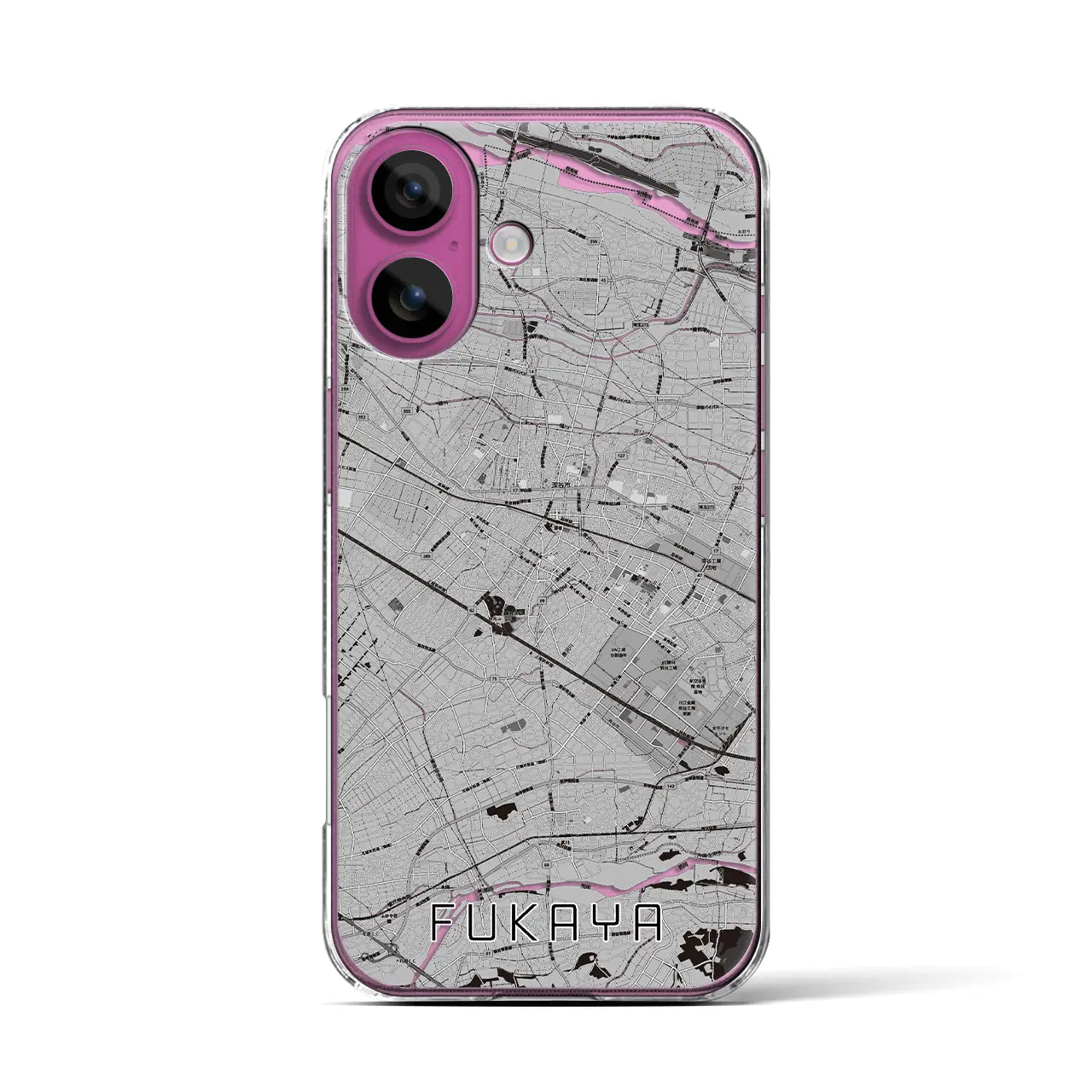 【深谷(埼玉県)】地図柄iPhoneケース(クリアタイプ)