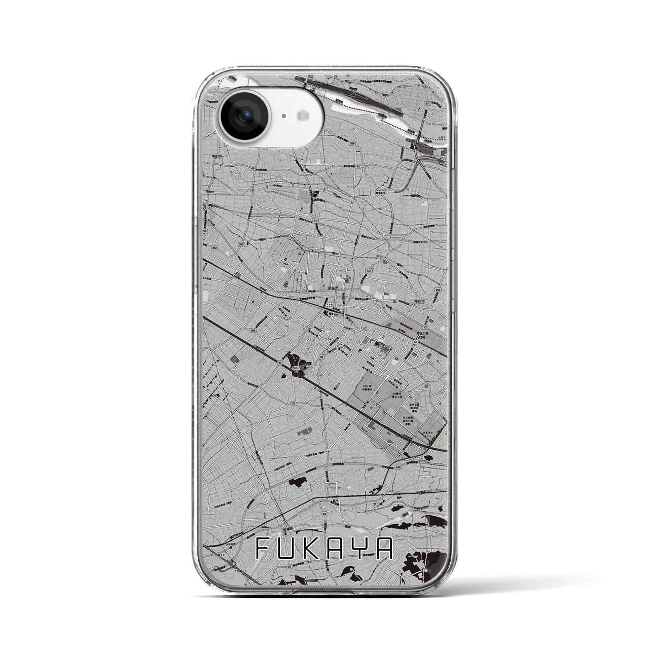 【深谷(埼玉県)】地図柄iPhoneケース(クリアタイプ)