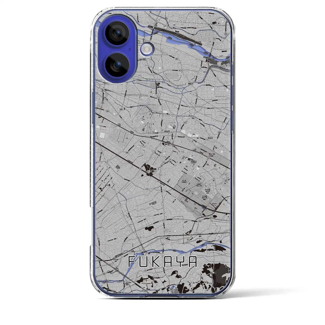 【深谷(埼玉県)】地図柄iPhoneケース(クリアタイプ)