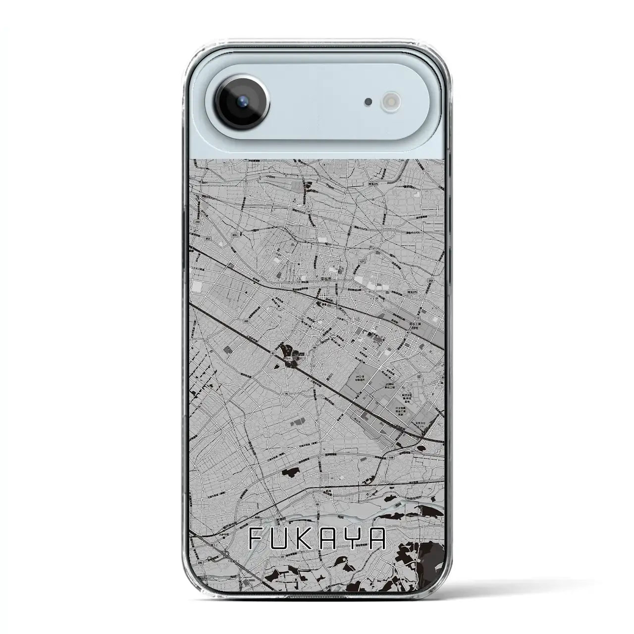 【深谷(埼玉県)】地図柄iPhoneケース(クリアタイプ)