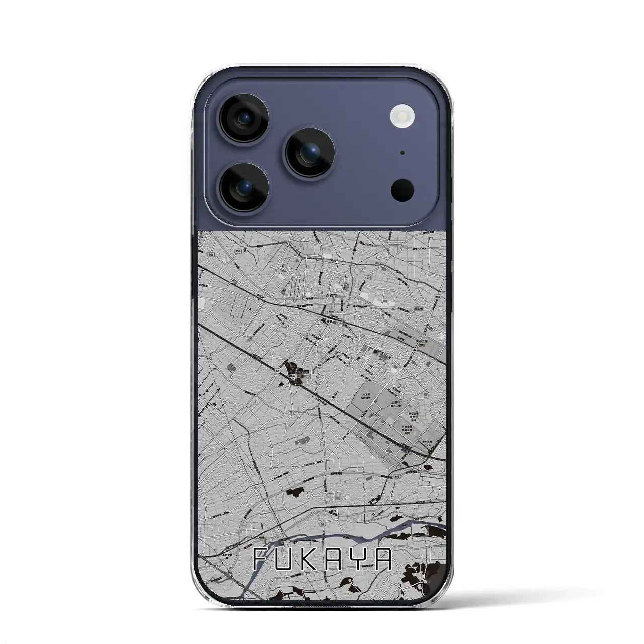 【深谷(埼玉県)】地図柄iPhoneケース(クリアタイプ)