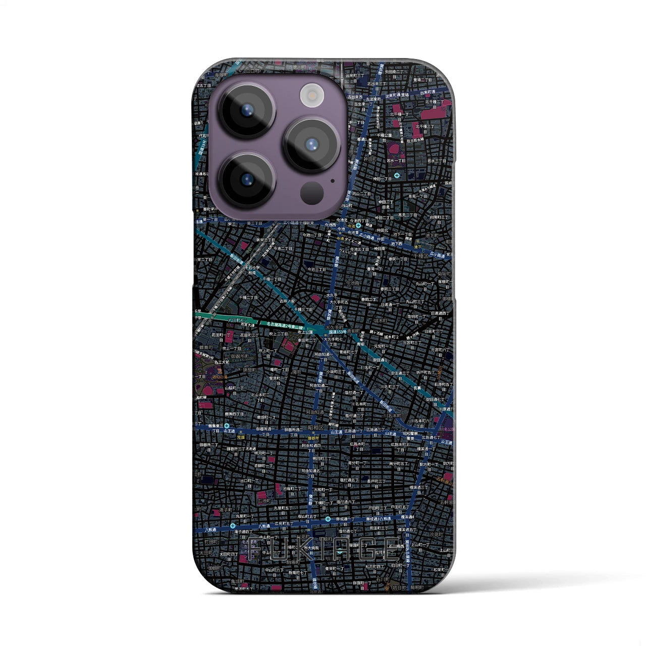 【吹上(愛知県)】地図柄iPhoneケース(バックカバータイプ)