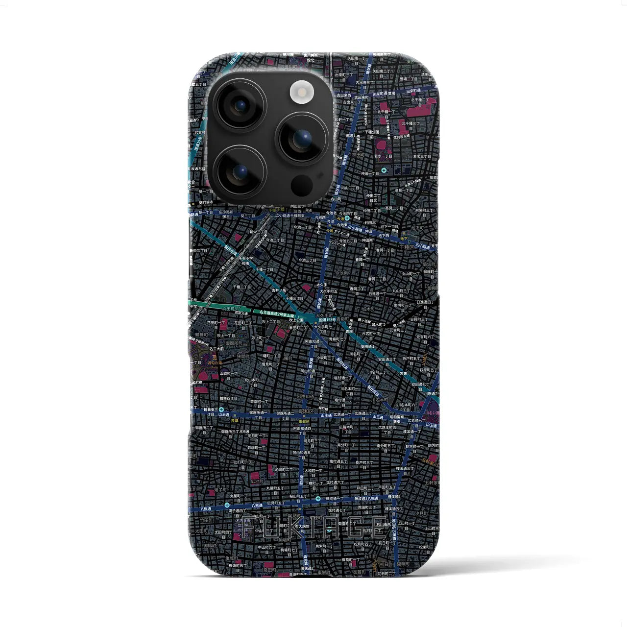 【吹上(愛知県)】地図柄iPhoneケース(バックカバータイプ)