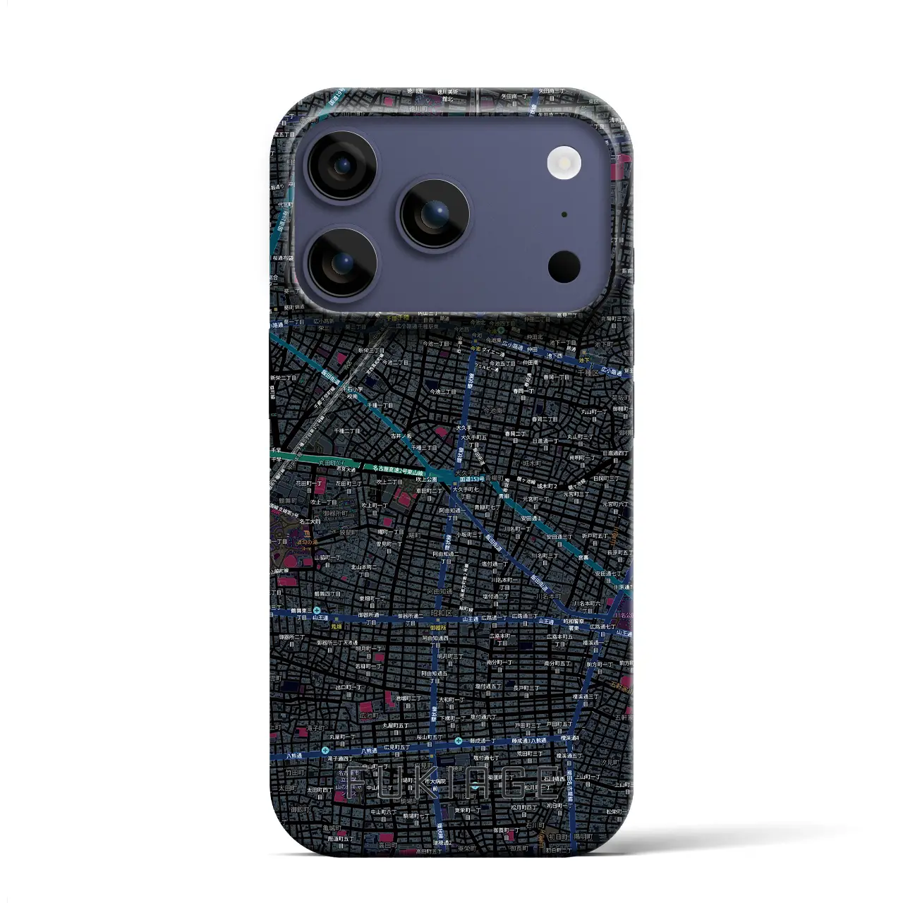 【吹上(愛知県)】地図柄iPhoneケース(バックカバータイプ)