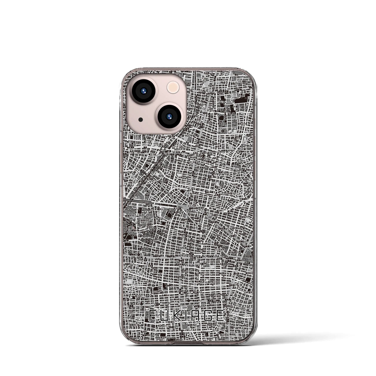 【吹上(愛知県)】地図柄iPhoneケース(クリアタイプ)