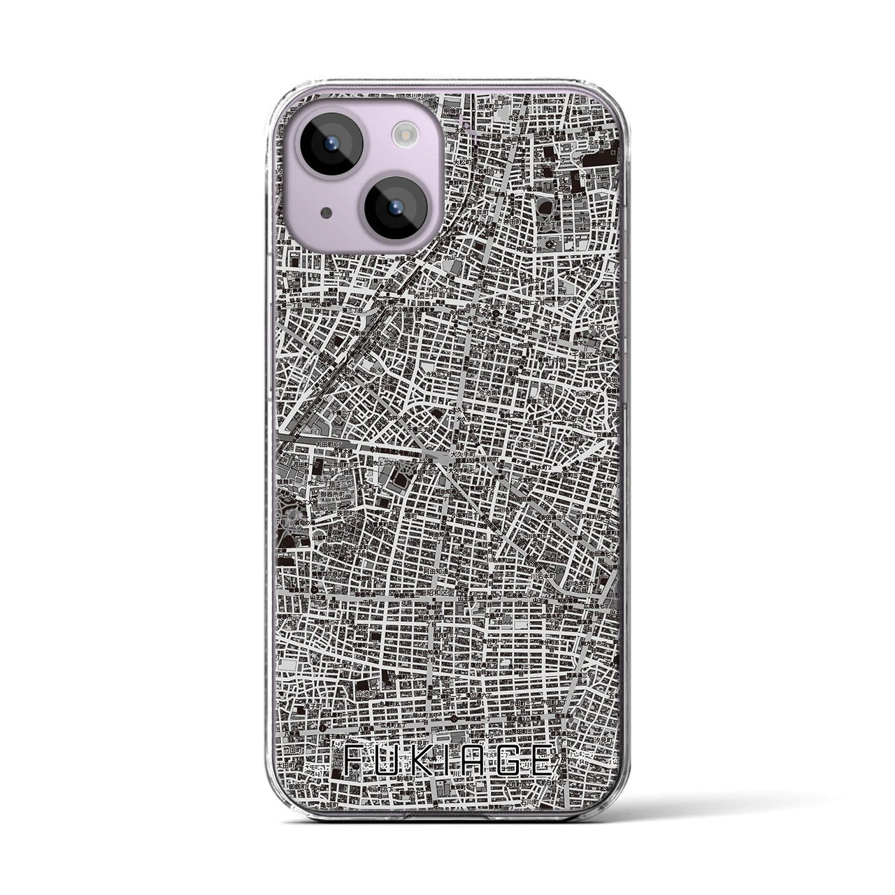 【吹上(愛知県)】地図柄iPhoneケース(クリアタイプ)