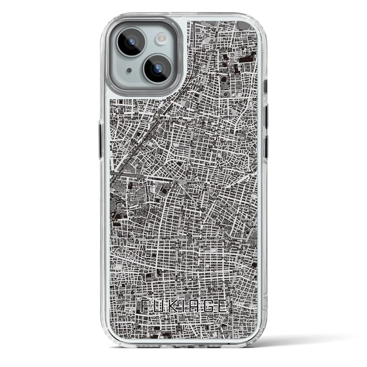 【吹上(愛知県)】地図柄iPhoneケース(MagSafeタイプ)