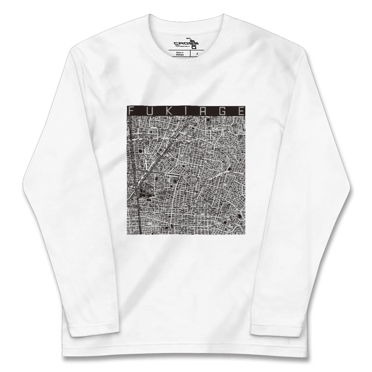 【吹上(愛知県)】地図柄ロングスリーブTシャツ
