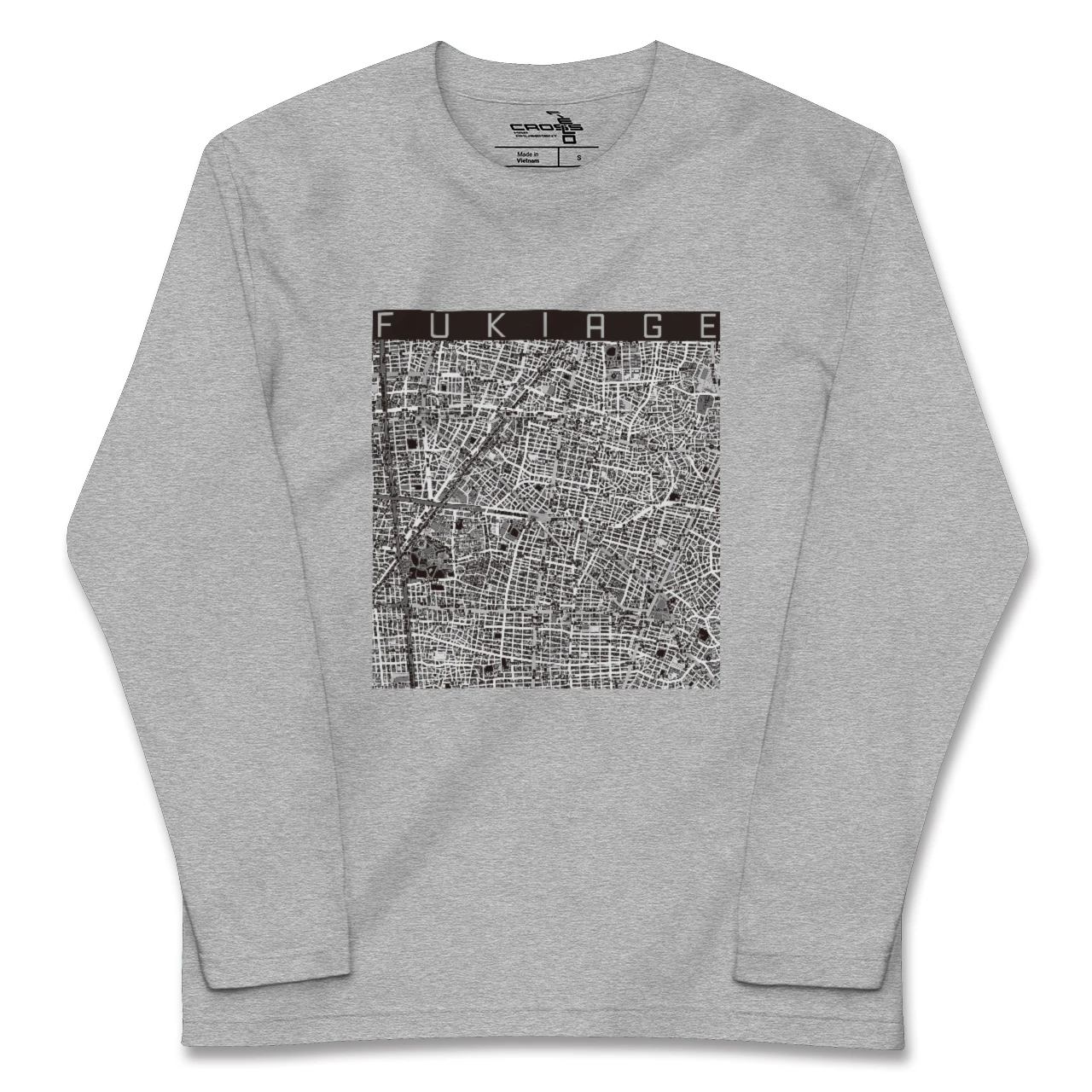 【吹上(愛知県)】地図柄ロングスリーブTシャツ