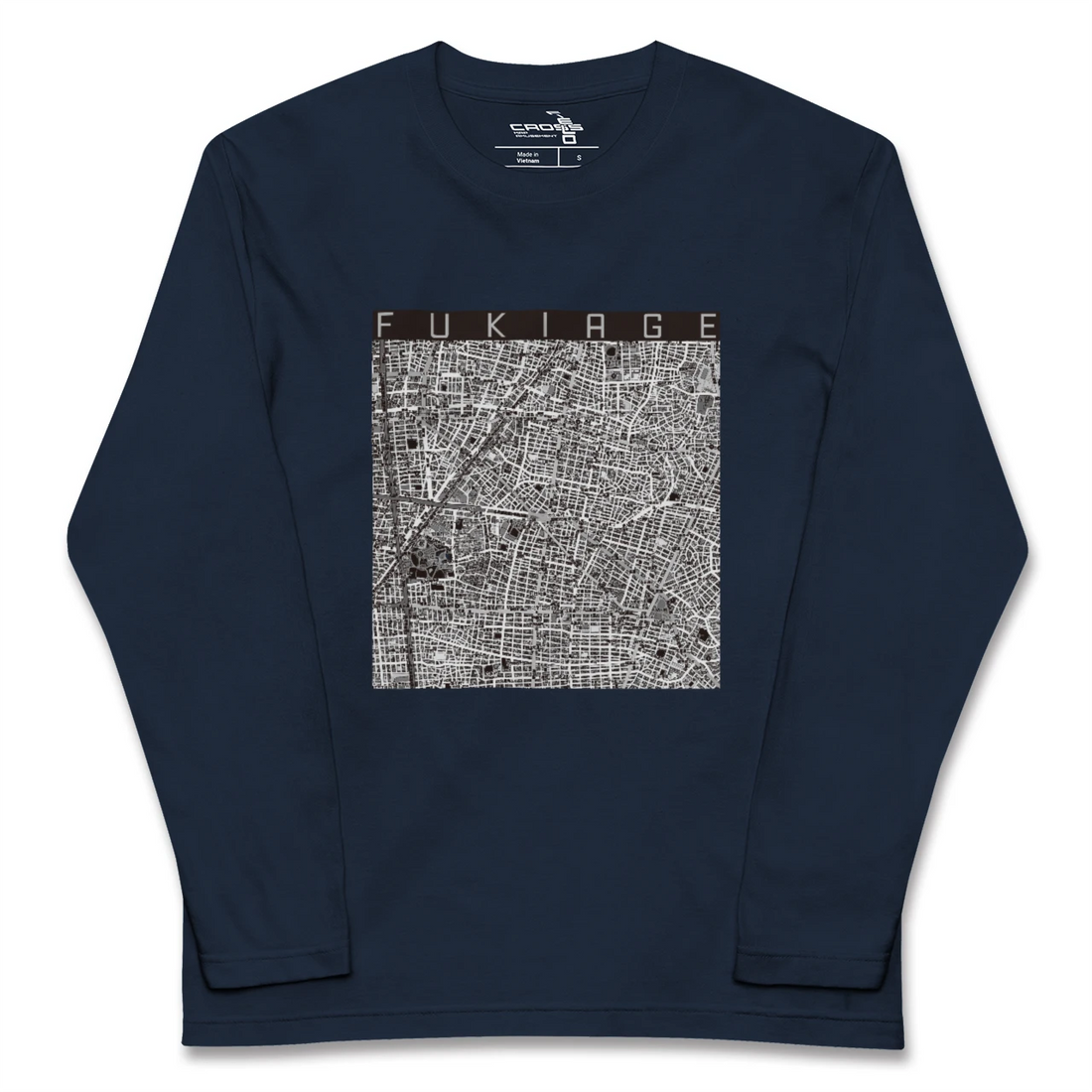 【吹上(愛知県)】地図柄ロングスリーブTシャツ