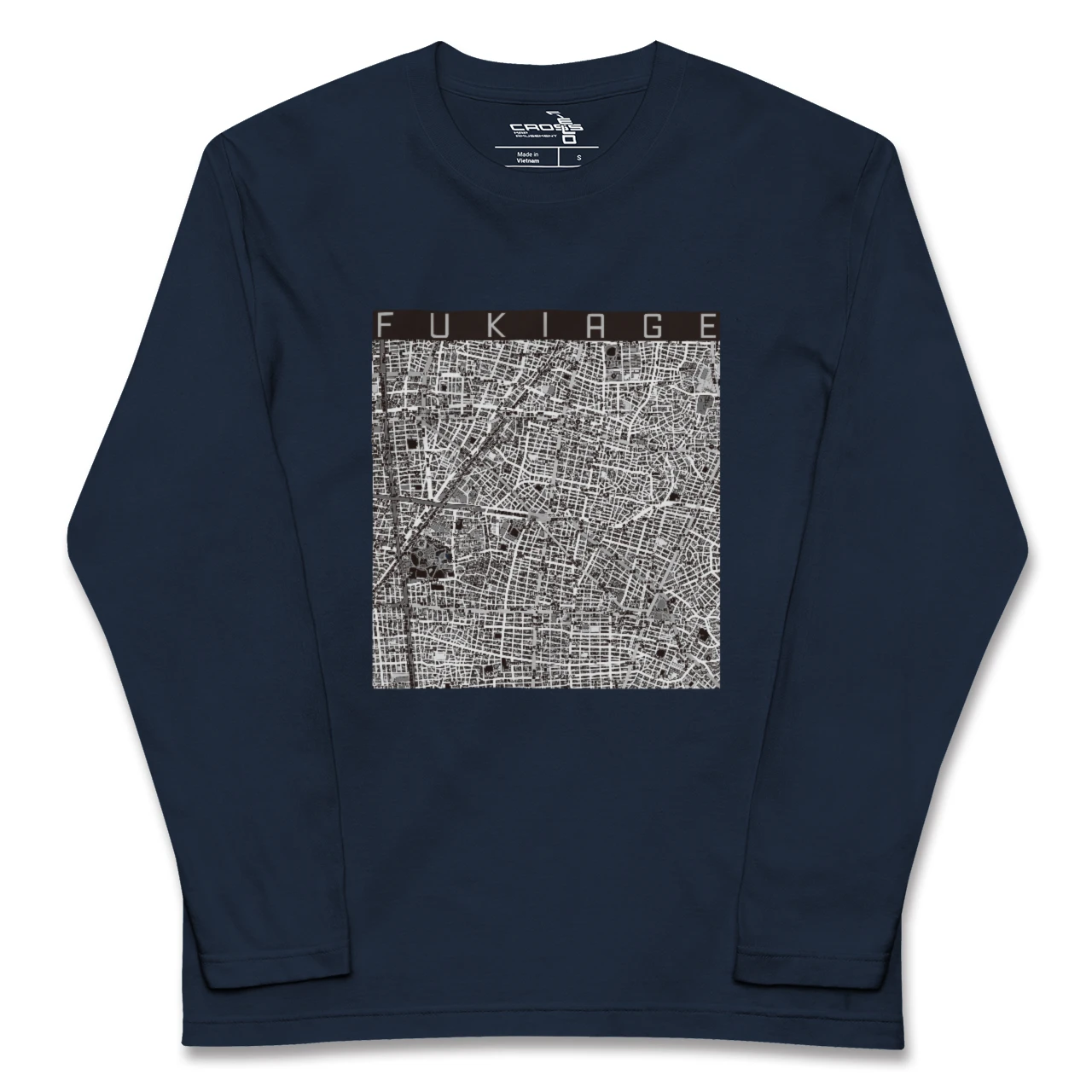 【吹上(愛知県)】地図柄ロングスリーブTシャツ