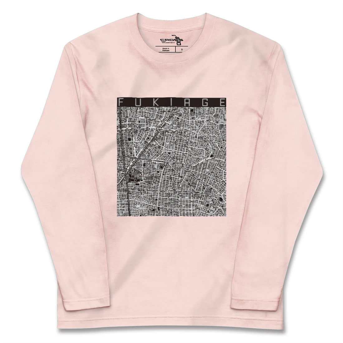 【吹上(愛知県)】地図柄ロングスリーブTシャツ