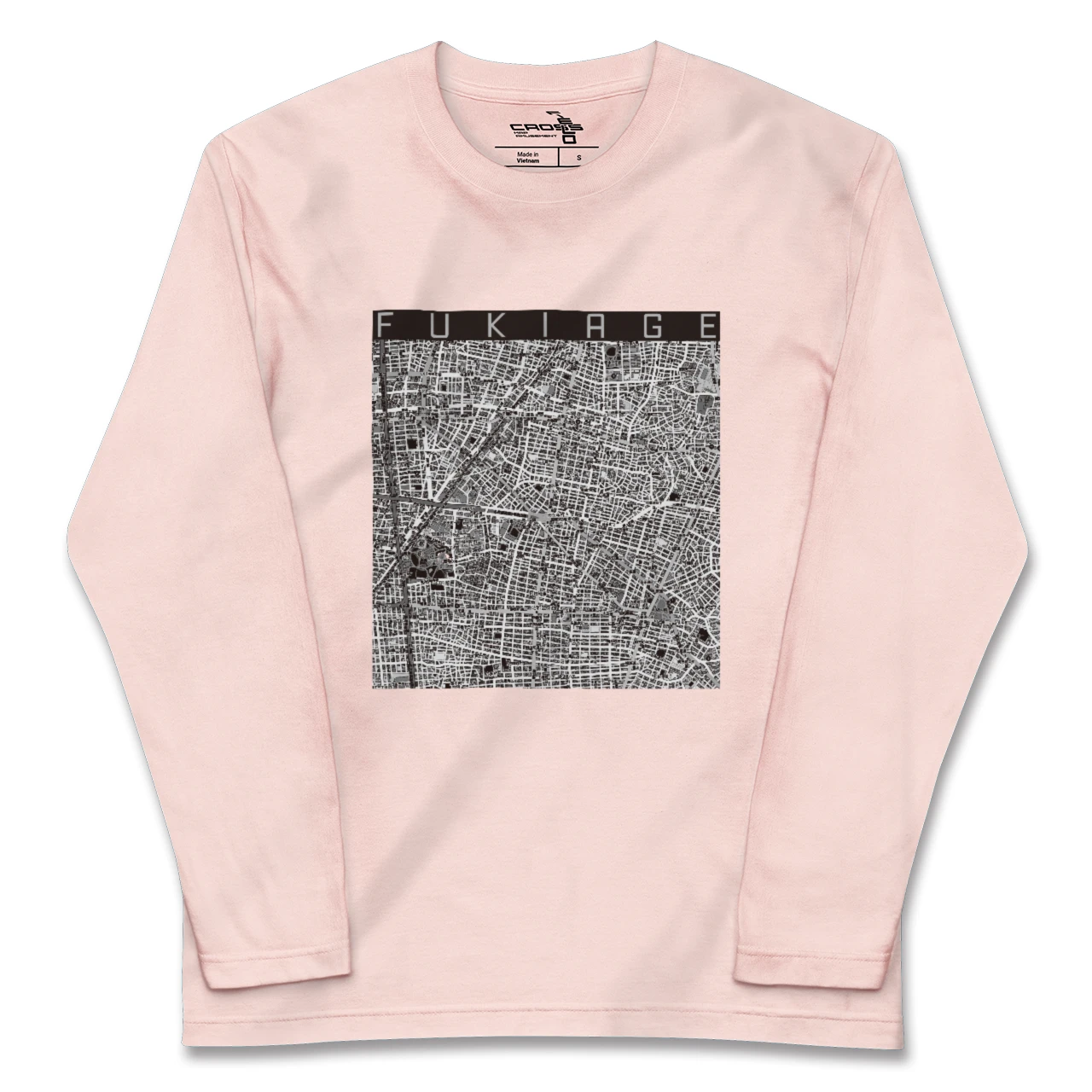 【吹上(愛知県)】地図柄ロングスリーブTシャツ